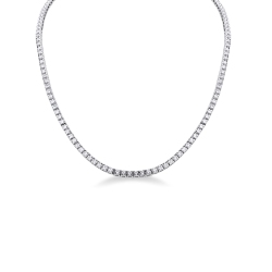 Collar estilo riviera en oro blanco 18k con diamantes