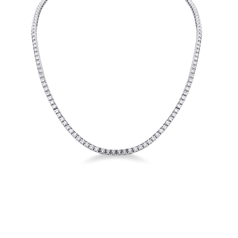 Collar estilo riviera en oro blanco 18k con diamantes