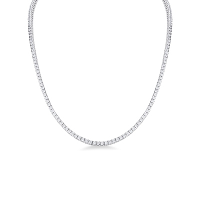 Collar tennis en oro blanco de 18 quilates con diamantes naturales
