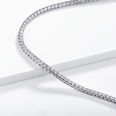 Collar tennis de diamantes blancos or 750 