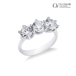 Anillo en oro blanco 18K con diamantes trilogy ct 0.30