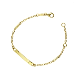 Pulsera de oro amarillo 750 con placa