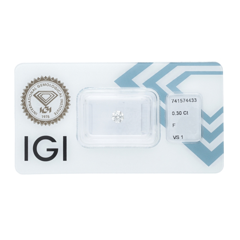 Diamante certificado IGI 0.30 CT F VS1