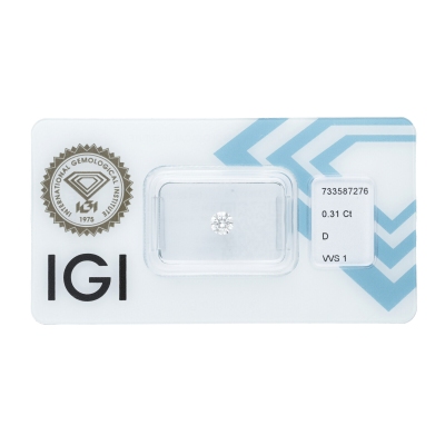 Diamante certificado IGI 0.31 CT D VVS1
