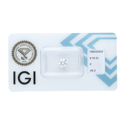 Diamante certificado IGI 0.70 CT F VS2