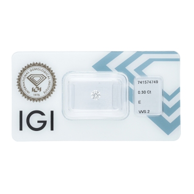 Diamante certificado IGI  0.30 CT E VVS2