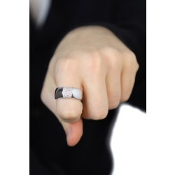 Anillo para Hombre en Oro Blanco 18k con Diamantes 2