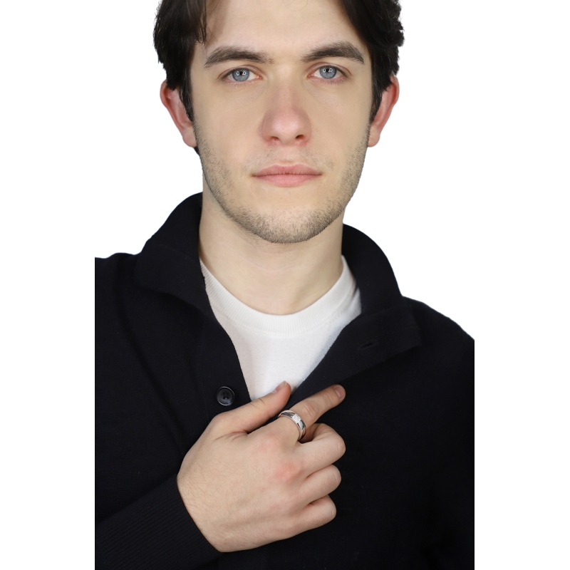 Anillo de Hombre en Oro 18k con Diamantes