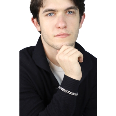 Pulsera Cuban Link en oro blanco 750 con diamantes