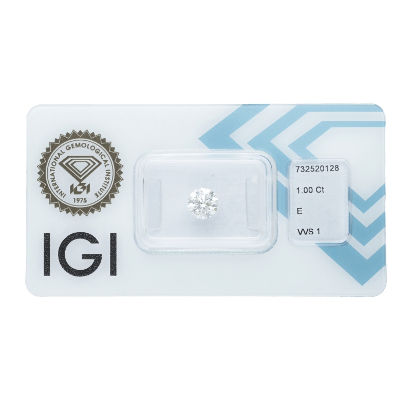 Diamante certificado IGI 1.00 CT E VVS1