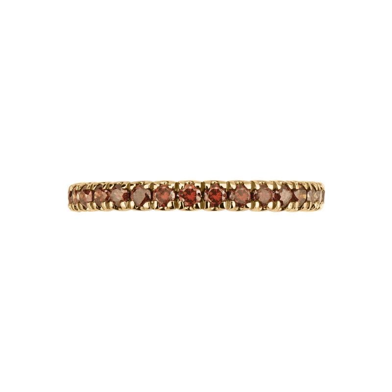 Anillo Eternity en oro amarillo 18k con diamantes cognac