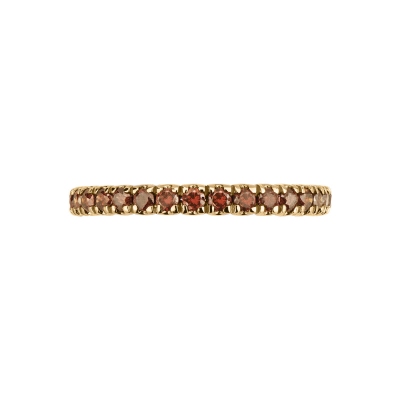 Anillo Eternity en oro amarillo 18k con diamantes cognac