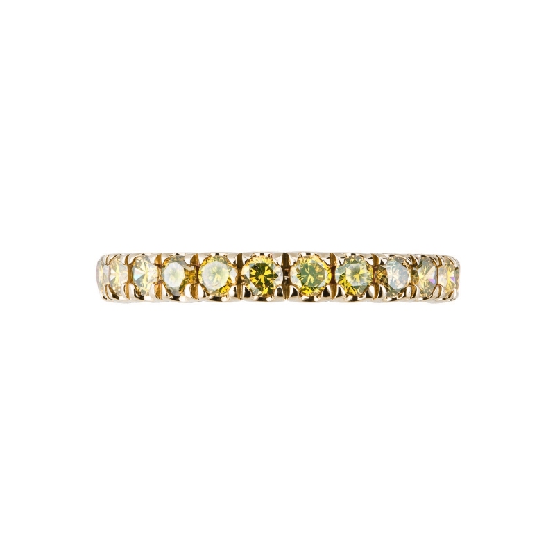 Anillo Eternity oro amarillo 18k diamantes amarillos