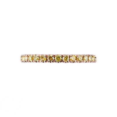 Anillo Eternity en oro rosa 18k con diamantes amarillos