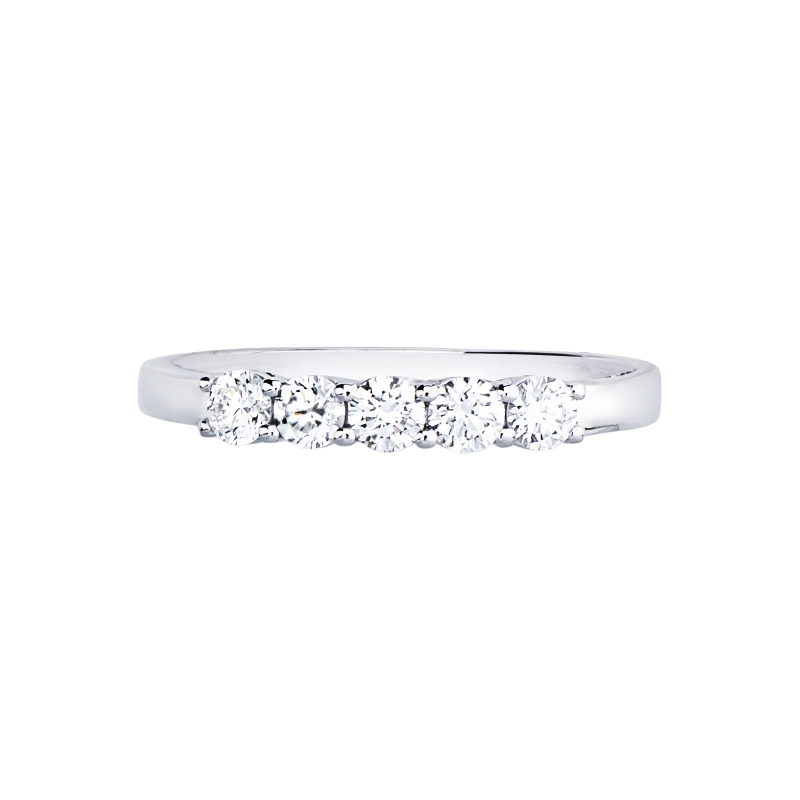 Sortija 5 Diamantes 0.40ct Oro Blanco 18K