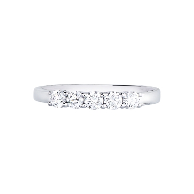 Sortija 5 Diamantes 0.40ct Oro Blanco 18K