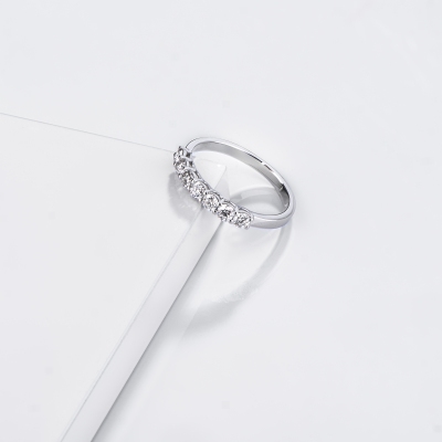 Sortija 7 Diamantes Oro Blanco 18K CT 0,55