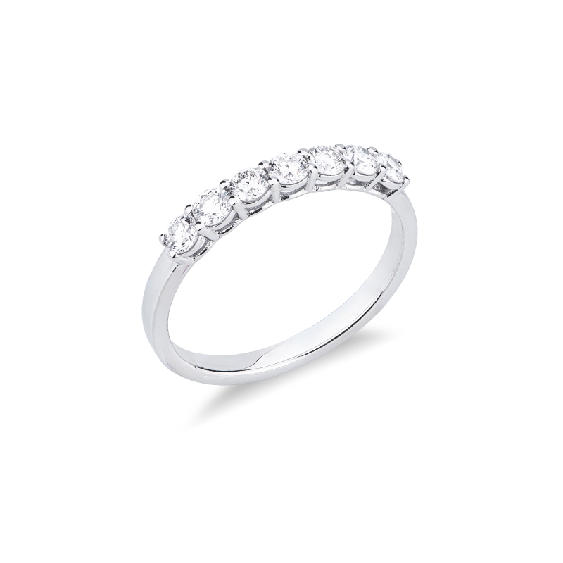 Sortija 7 Diamantes Oro Blanco 18K CT 0,55