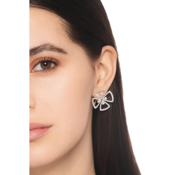 Pendientes en oro blanco 18k con flores de diamantes 2