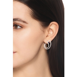 Pendientes zafiro azul y diamantes en oro blanco 18k 2