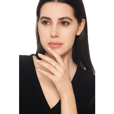 Sortija 5 Diamantes 0.40ct Oro Blanco 18K