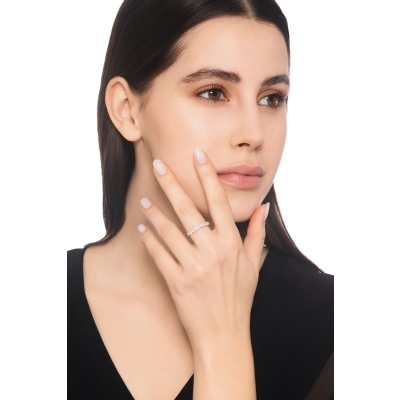 Anillo 9 Diamantes 0.75ct Oro Blanco 18K