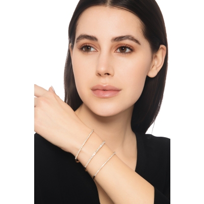 Pulsera esclava de oro rosa con diamantes