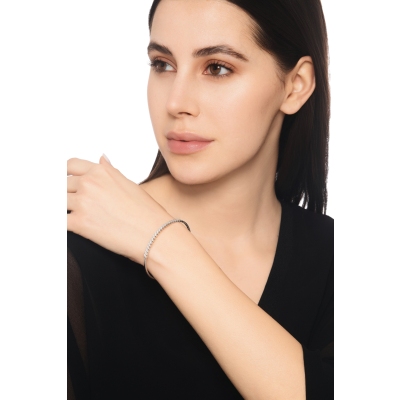 Pulsera oro blanco 18K semirrígida con diamantes