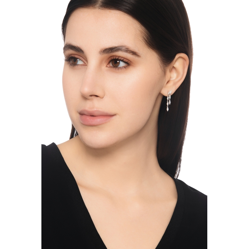 Pendientes en oro blanco 18k con diamantes