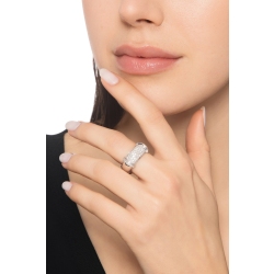 Anillo elástico en oro blanco 18k con pavé de diamantes 2
