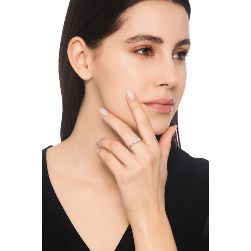 Anillo de compromiso trilogía 0,45 quilates oro blanco 18 kilates  