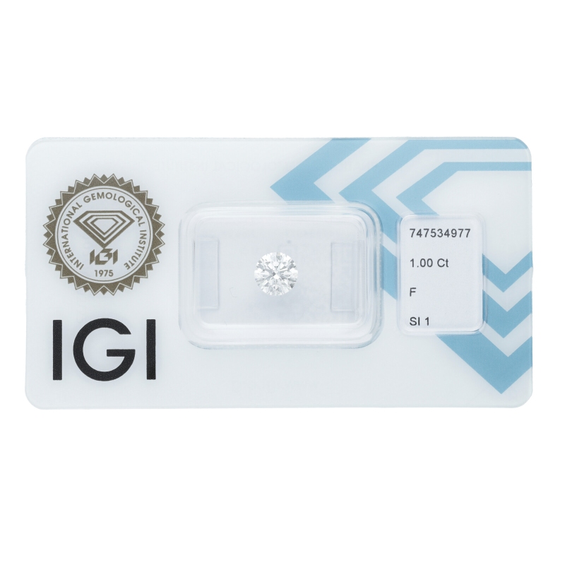 Diamante certificado IGI 1.00 CT F SI1 