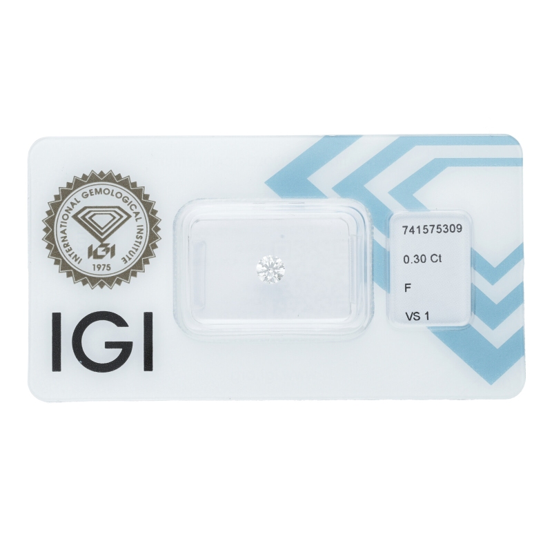 Diamante certificado IGI 0.30 CT F VS1