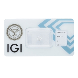 Diamante certificado IGI  0.40 CT D VS1