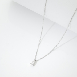 Collar oro blanco 18k diamante gota GIA 0.30 ct 