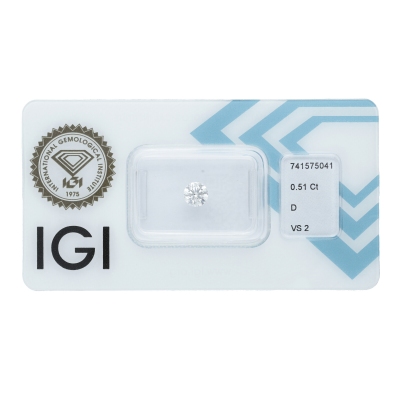 Diamante certificado IGI 0.51 CT D VS2