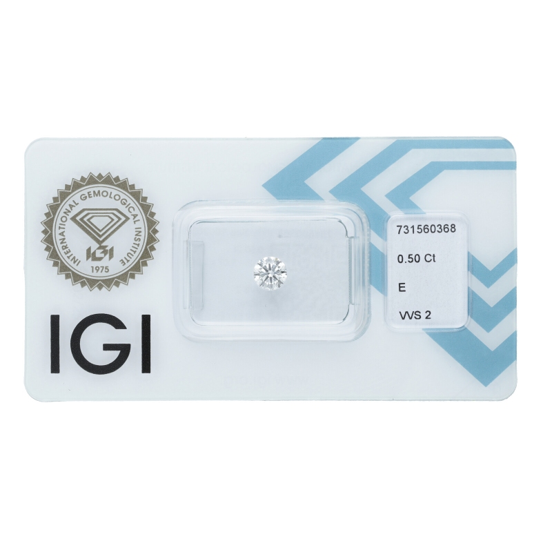 Diamante certificado IGI 0.50 CT E VVS2 