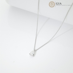 Collar oro blanco 18k diamante gota GIA ct 0.70 