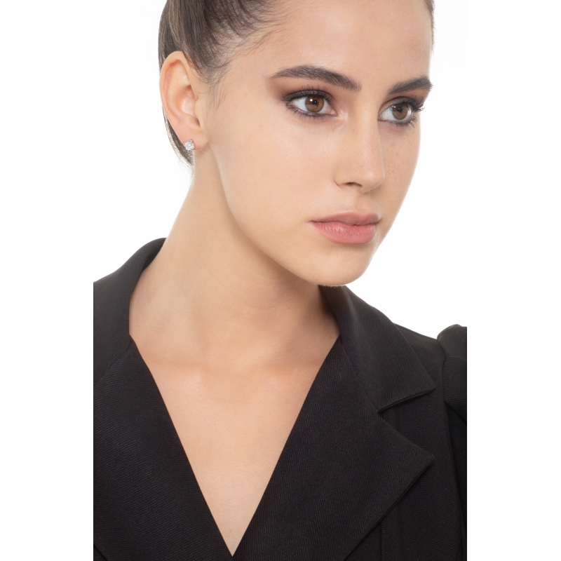 Pendientes punto de luz Oro Blanco 18k con diamante 1,40 ct