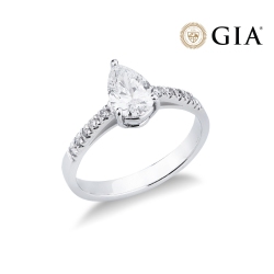 Solitario diamante 1 qt GIA talla pera