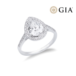 Anillo solitario en oro blanco de 18K con diamante IGI 1.50ct