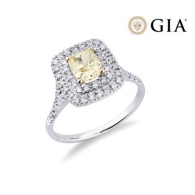 Anillo Diamante Fancy Yellow Natural GIA 1.16CT oro 18k