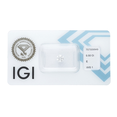 Diamante certificado IGI 0.50 CT E VVS1 