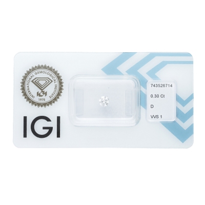 Diamante certificado IGI 0.30 CT D VVS1 