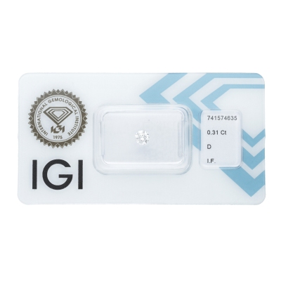 Diamante certificado IGI 0.31 CT D IF