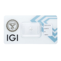 Diamante certificado IGI 0.50 CT D VVS2 