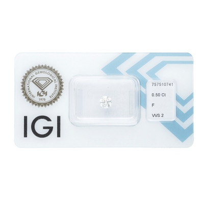 Diamante certificado IGI 0.50CT F VVS2