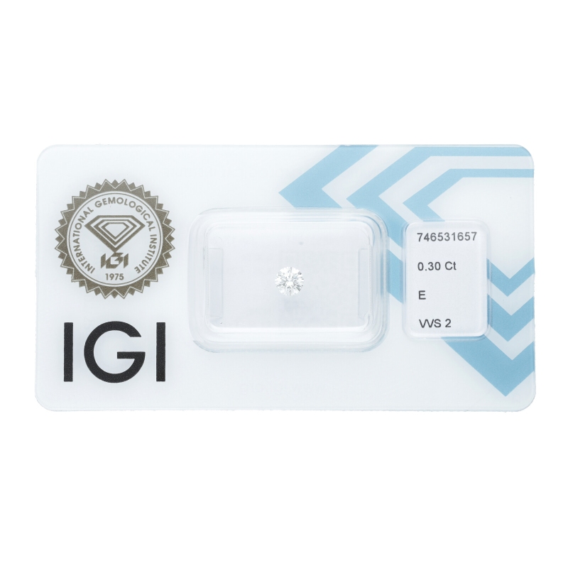 Diamante certificado IGI 0.30CT E VVS2 