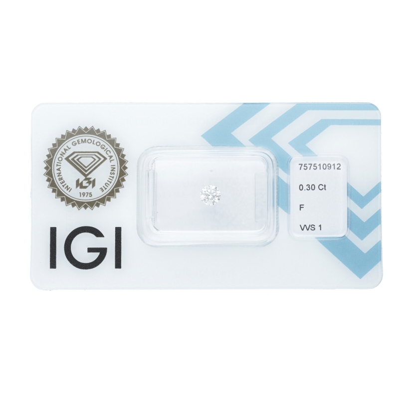 Diamante certificado IGI 0.30CT F VVS1