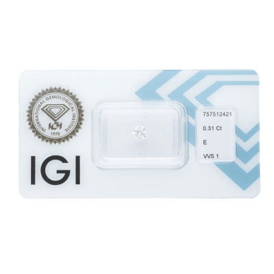 Diamante certificado IGI  0.31CT  E VVS1